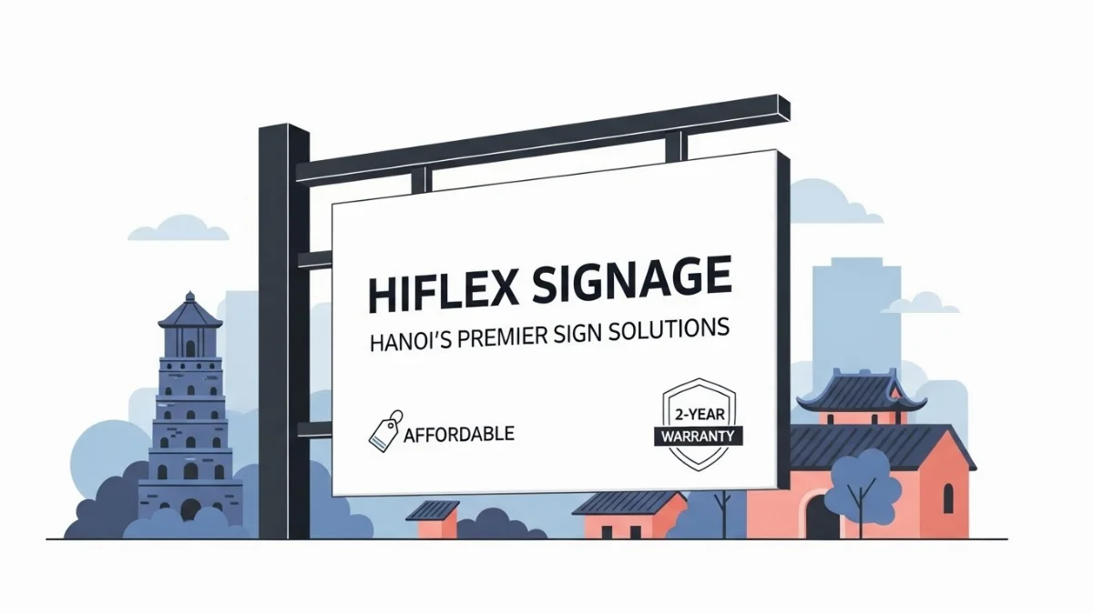 Mô tả quy trình thi công biển Hiflex khung sắt chuyên nghiệp tại Hà Nội