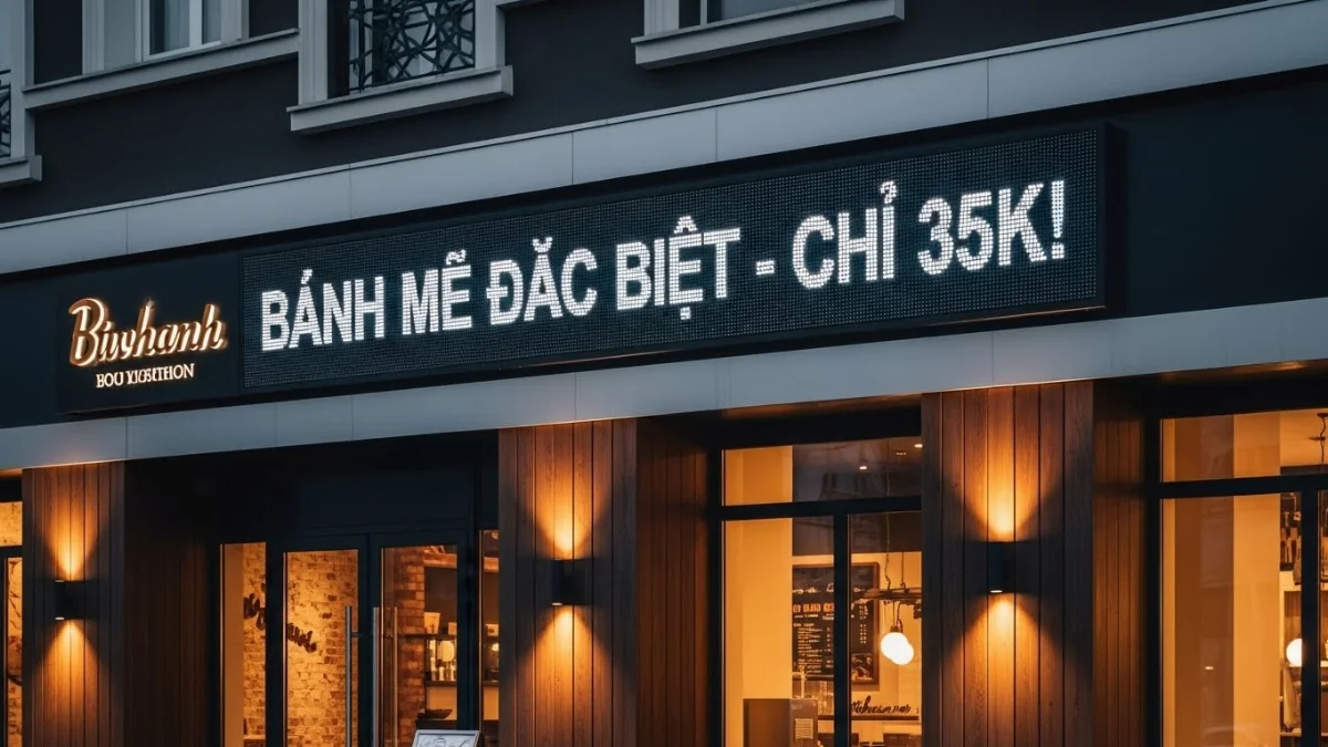 Biển LED chạy chữ đơn sắc rực rỡ, thu hút sự chú ý của người đi đường