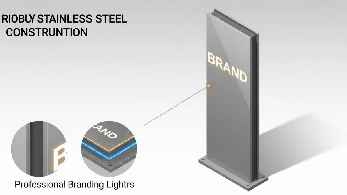 Biển chỉ dẫn inox 304 trong công viên, thiết kế đơn giản, bền bỉ và hiện đại