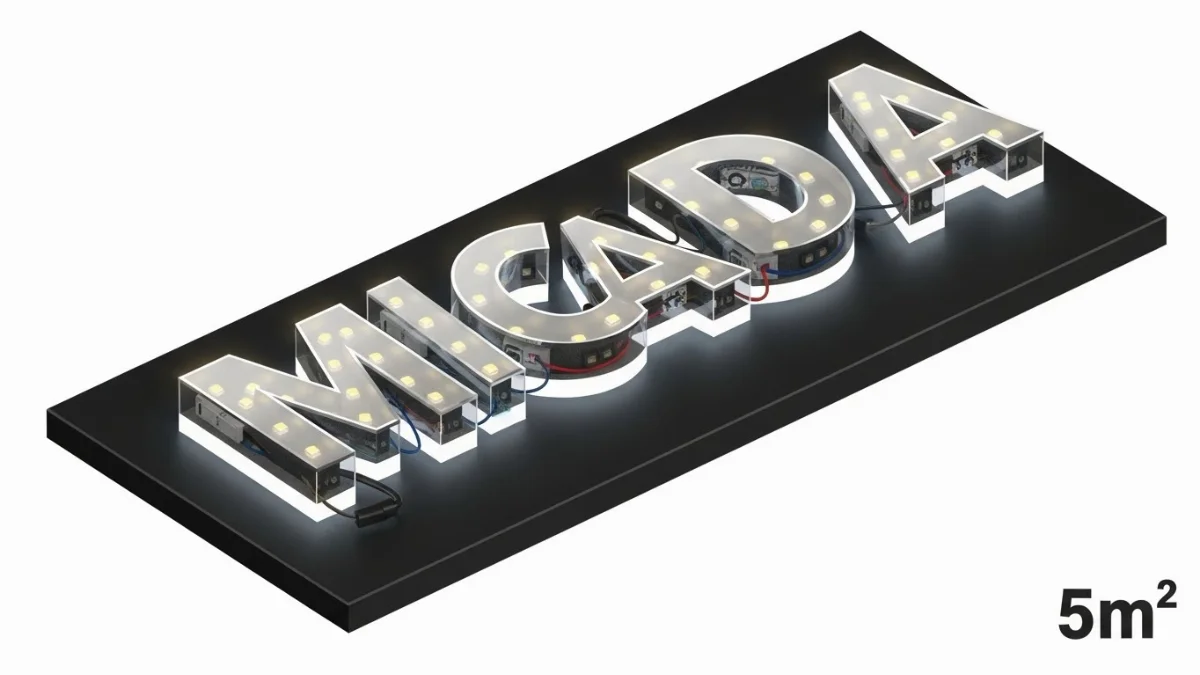 Công thức tính chi phí chữ nổi LED hắt sáng chân chi tiết