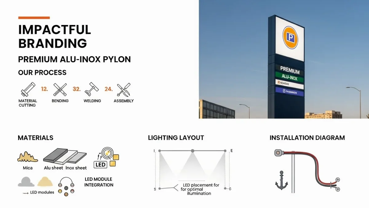 Biển vẫy Inox Alu hình chữ nhật cho Ngân hàng, thiết kế tối giản, chuyên nghiệp