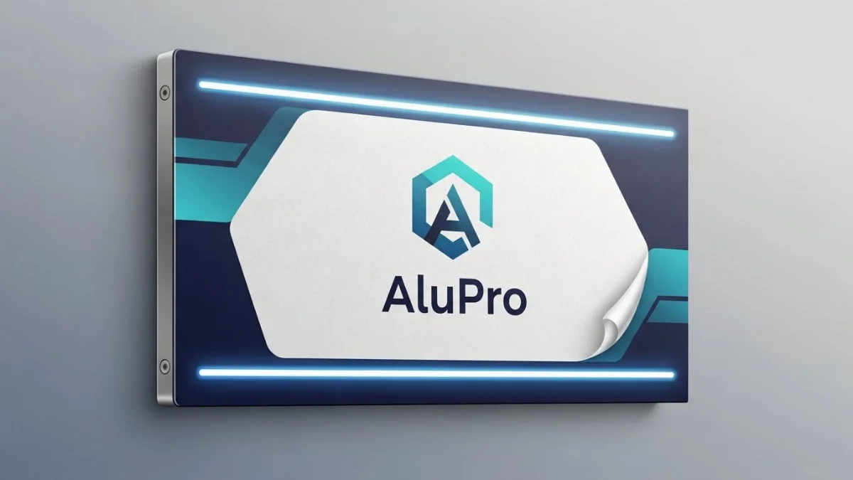 Kỹ thuật viên dán Decal lên tấm Alu sử dụng gạt nhựa chuyên dụng