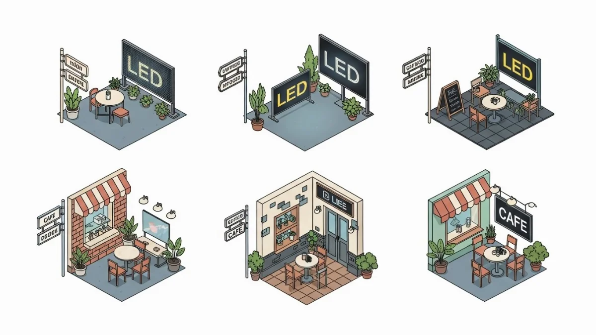 Bảng LED ma trận full color mini hiển thị logo và quảng cáo sản phẩm với hiệu ứng màu sắc rực rỡ