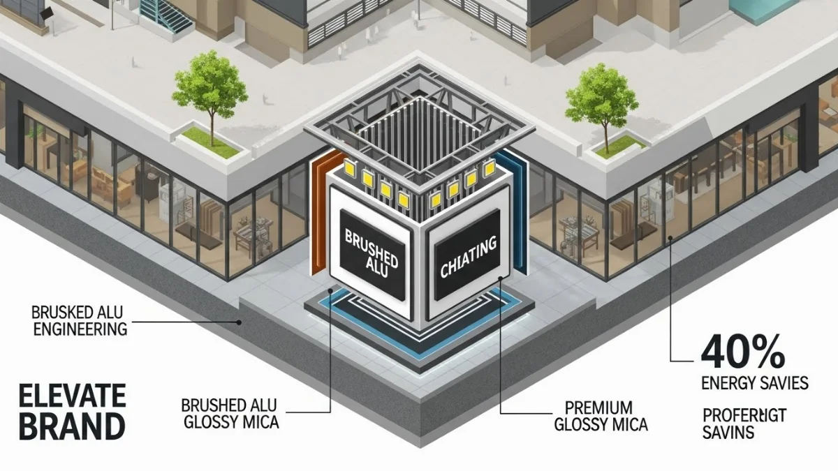 Biển quảng cáo trung tâm thương mại lắp đặt hệ thống LED tiết kiệm năng lượng
