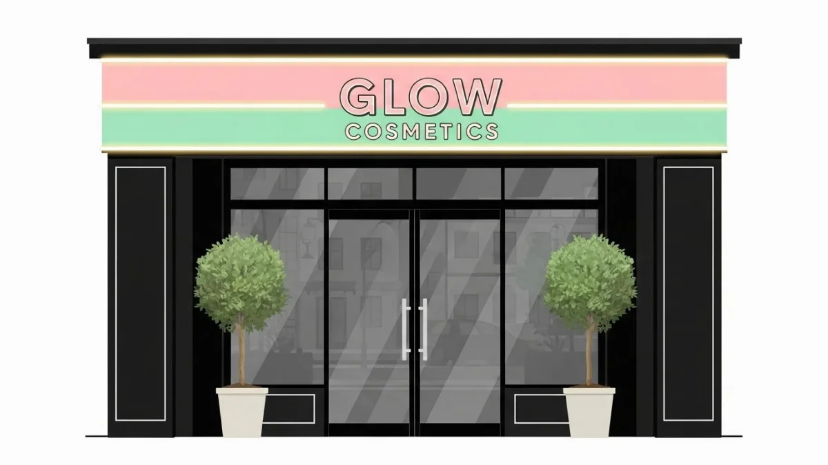 Mô hình thiết kế 3D biển hiệu mỹ phẩm độc đáo, thu hút khách hàng