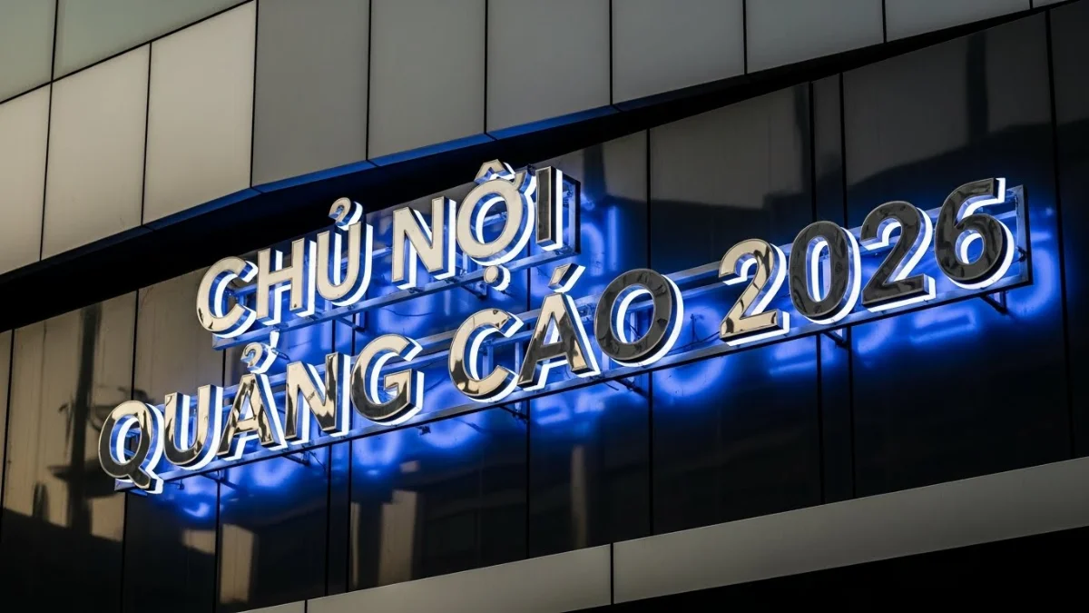 chữ nổi quảng cáo inox vàng gương sang trọng cho mặt tiền cửa hàng