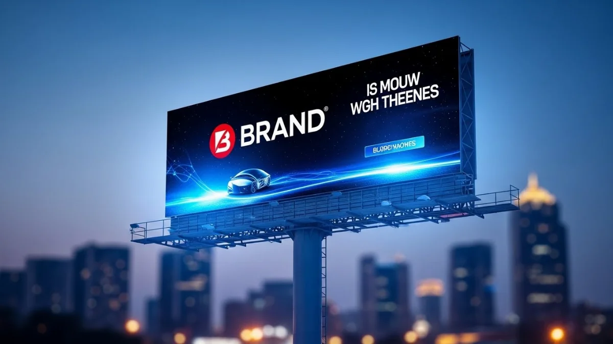 Biển quảng cáo kỹ thuật số hiện đại và sống động thu hút ánh nhìn
