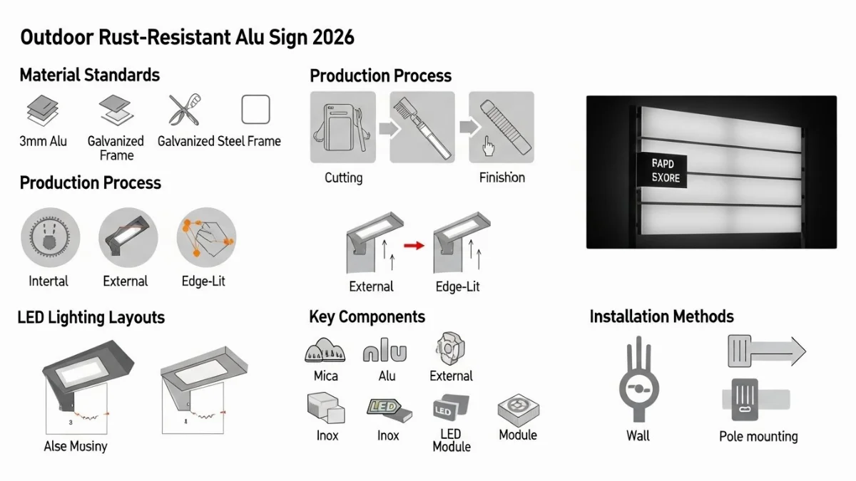 Biển quảng cáo Alu ngoài trời bền đẹp với khung thép mạ kẽm