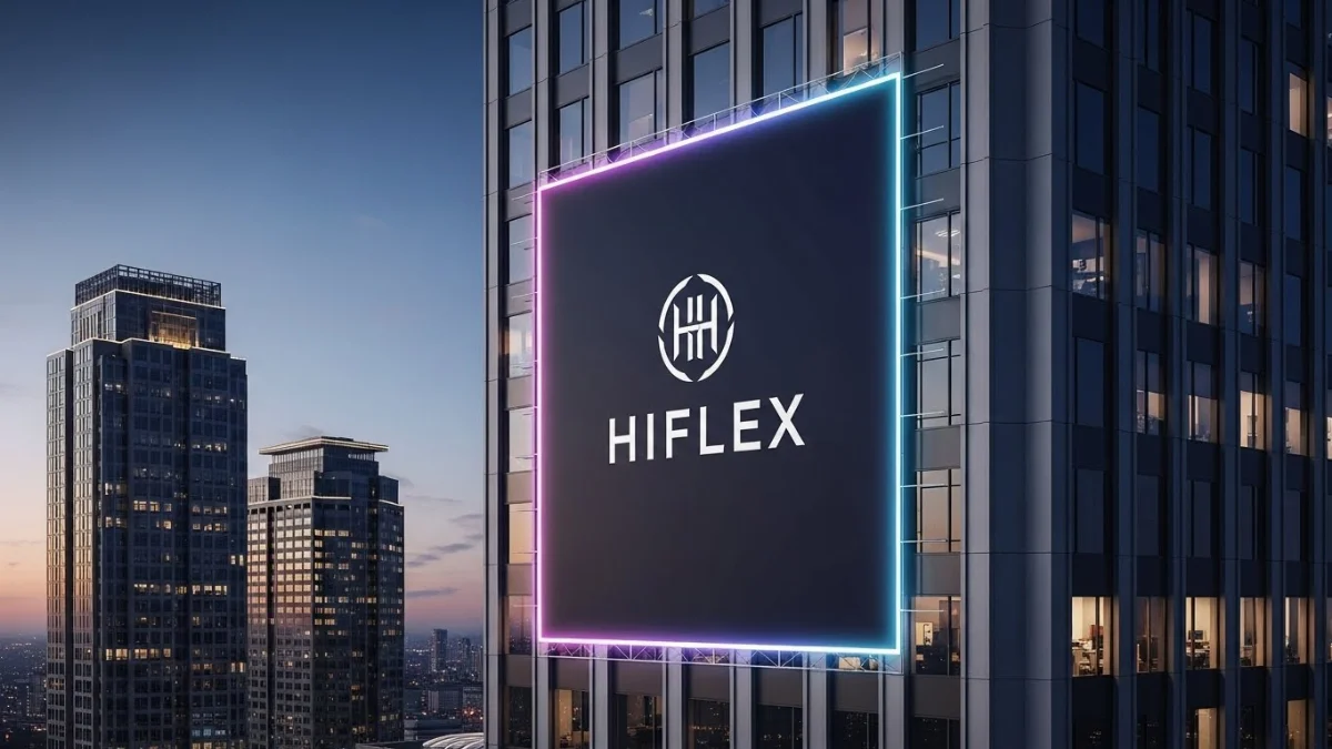 Kỹ thuật viên đang khảo sát địa điểm thi công biển Hiflex trên cao