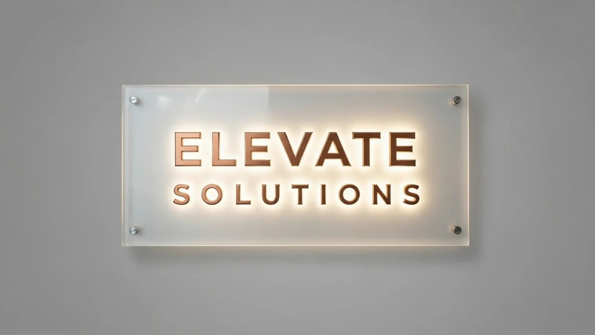 Biển quảng cáo mica hút nổi gắn chữ inox sáng đèn