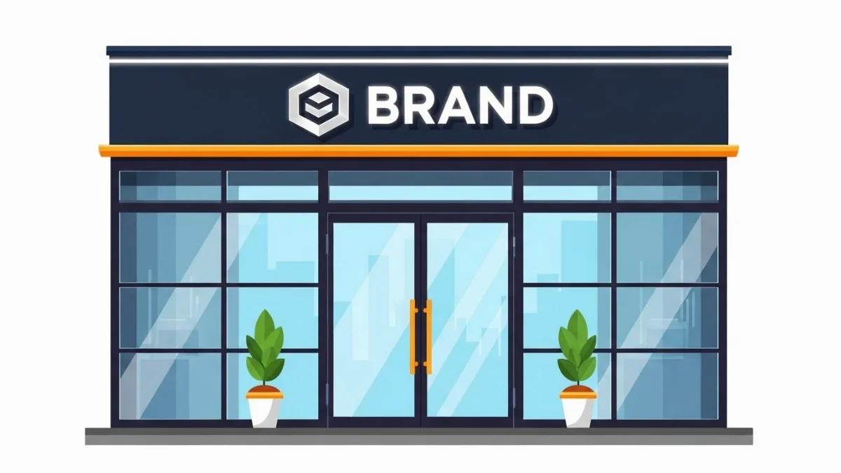 Chữ nổi Alu thiết kế hiện đại trên nền bảng hiệu