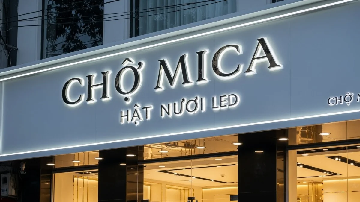 Thi công chữ mica hút nổi LED hiện đại thu hút khách hàng cho shop thời trang