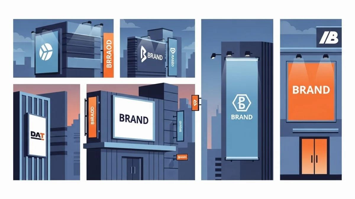 Mẫu biển bạt Hiflex quảng cáo cửa hàng với thiết kế đơn giản