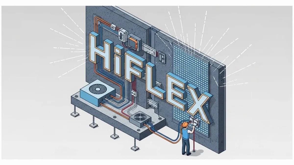 Minh họa chi tiết cấu tạo biển Hiflex LED bền đẹp