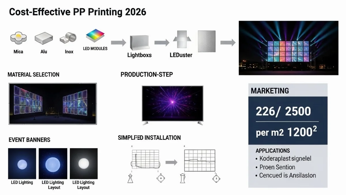Hình ảnh sản phẩm in PP làm standee và biển quảng cáo trưng bày.