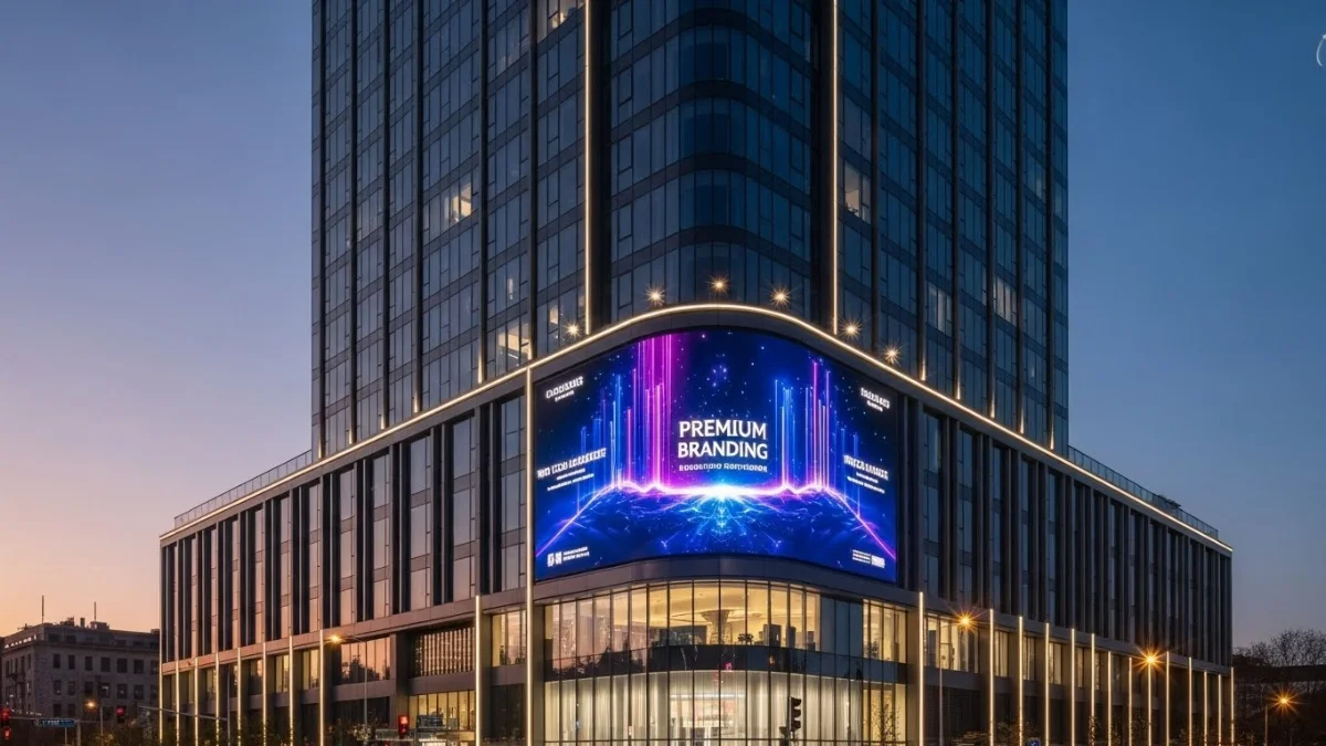 Biển LED ngoài trời IP65 cho tòa nhà cao tầng hiện đại