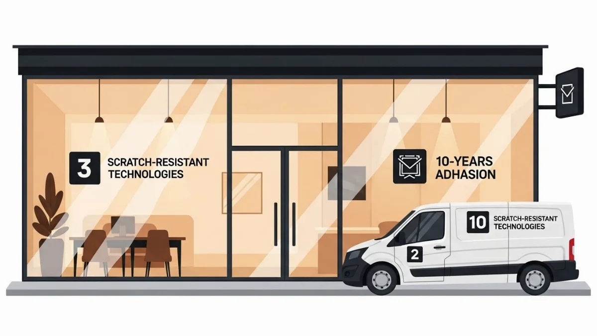 In decal dán kính cửa hàng quảng cáo thương hiệu chuyên nghiệp