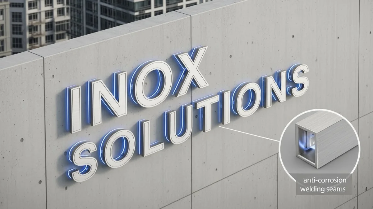 C&ocirc;ng tr&igrave;nh thi c&ocirc;ng chữ nổi inox 304 ngo&agrave;i trời lớn