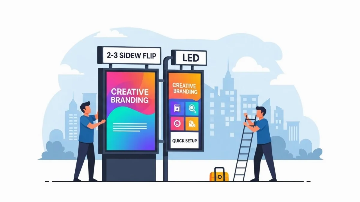 Biển vẫy lật 3 mặt tự động mang đến trải nghiệm quảng cáo độc đáo, thu hút