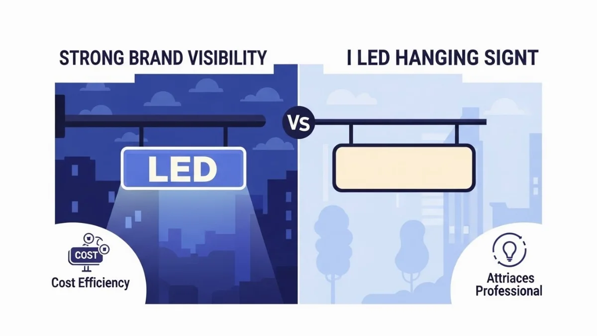 Biển vẫy có đèn LED sáng rực rỡ, thu hút sự chú ý