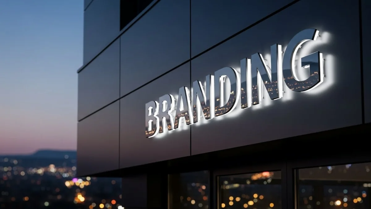 Biển quảng cáo chữ nổi LED hắt sáng chân hiện đại thu hút