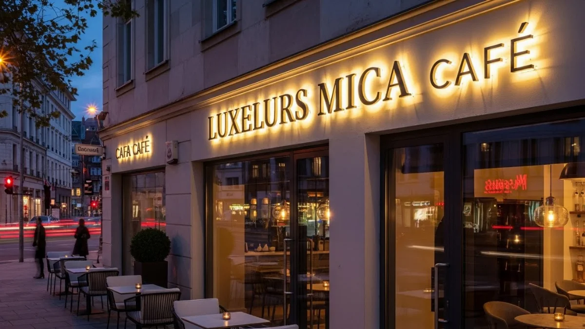 Biển mica hút nổi 3D hiện đại cho quán cafe