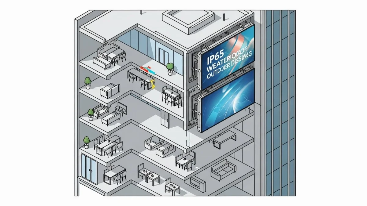 Lắp đặt biển quảng cáo LED tòa nhà cao tầng chuẩn IP65