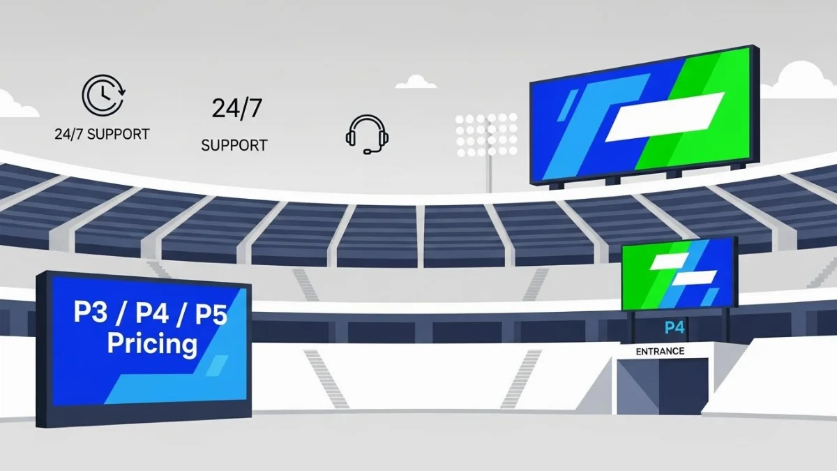 Màn hình LED P3 trong nhà hiển thị nội dung quảng cáo tại siêu thị hiện đại