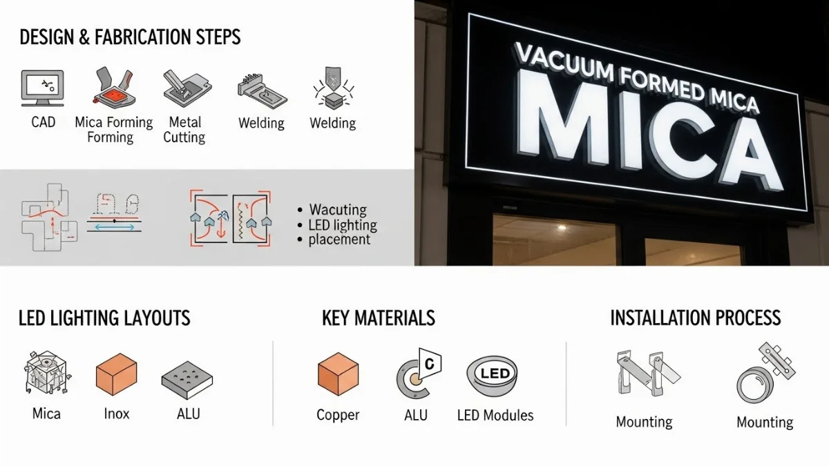 Quy trình thi công biển chữ nổi chuyên nghiệp