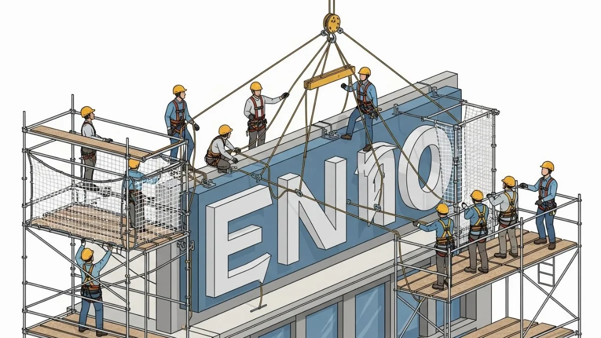 Kết cấu vững chắc của biển quảng cáo rooftop trên nóc tòa nhà