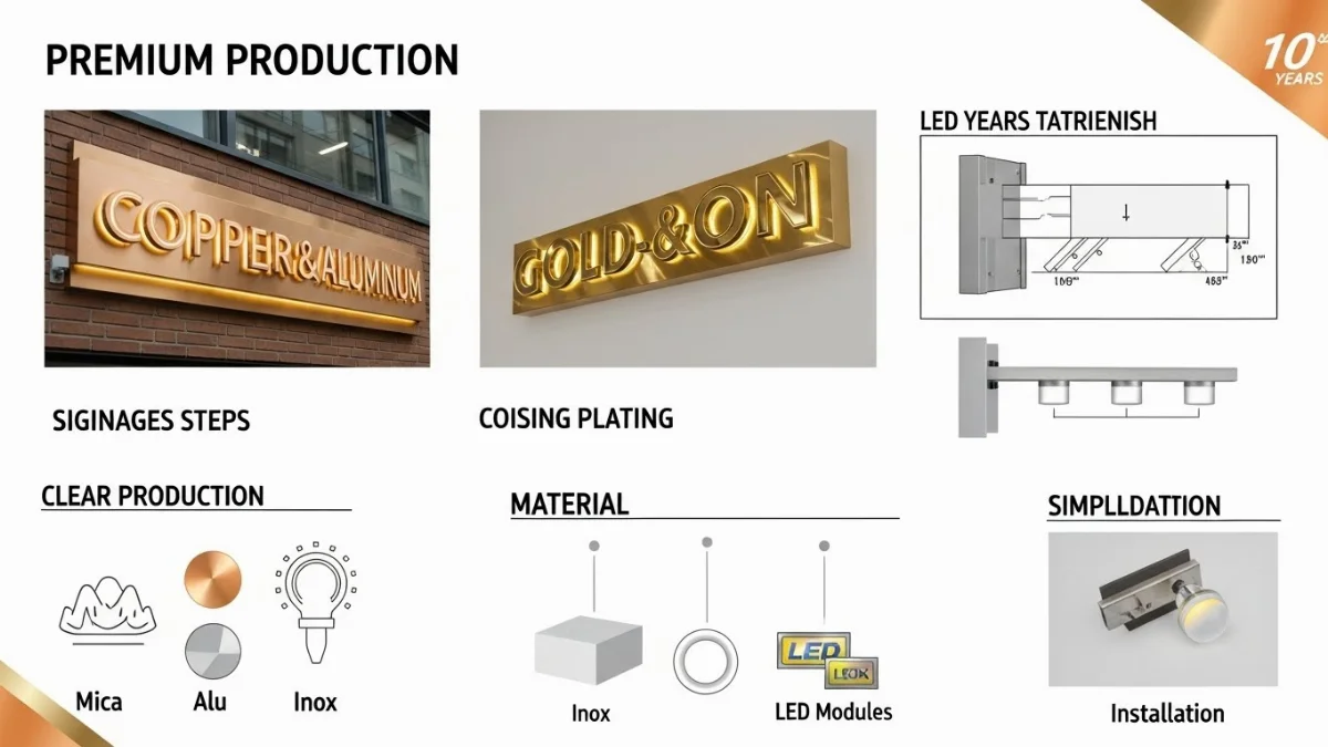 Bảng hiệu chữ nổi mạ vàng được bảo dưỡng, giữ gìn vẻ đẹp bền lâu