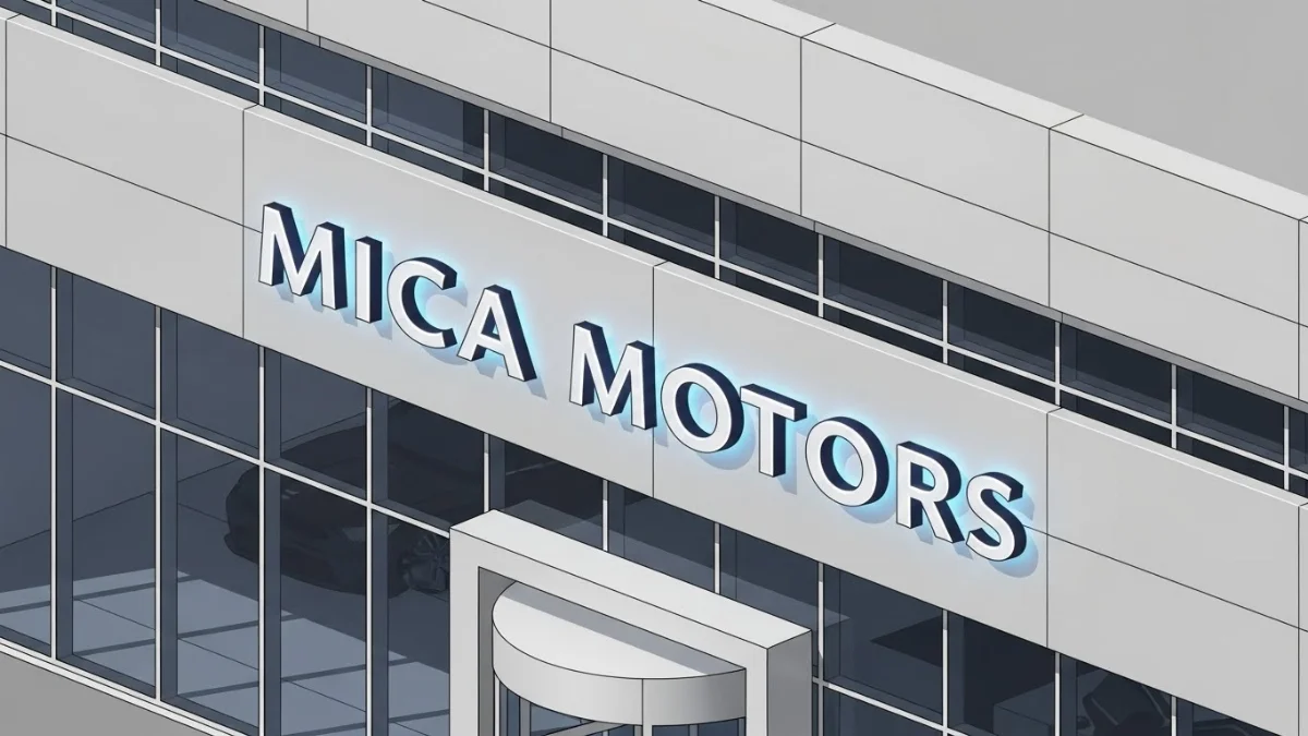 Biển hiệu showroom ô tô đẳng cấp sử dụng chữ nổi Mica LED