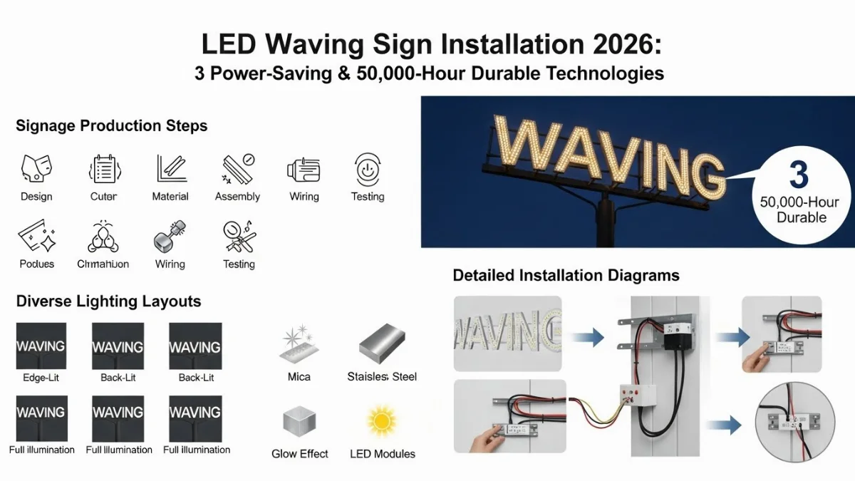 Quy trình lắp đặt biển vẫy LED chuyên nghiệp và an toàn