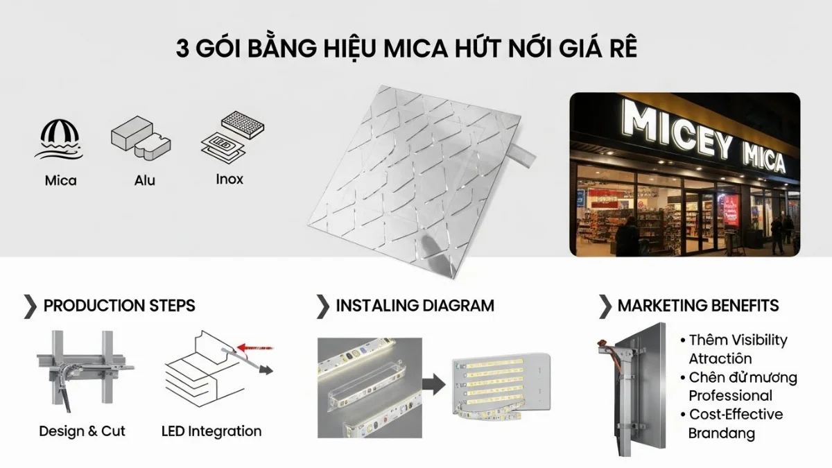 Mẫu bảng hiệu mica hút nổi đẹp cho cửa hàng ăn uống sáng tạo thu hút