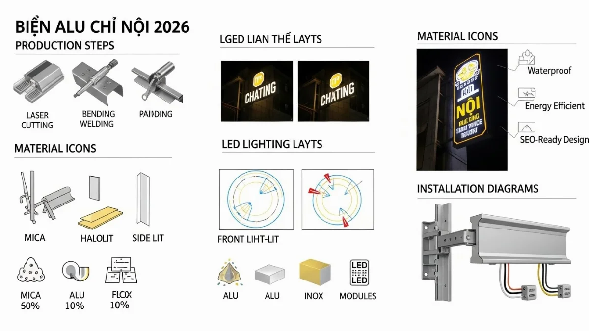 Công ty chuyên thi công biển alu chữ nổi mặt tiền uy tín
