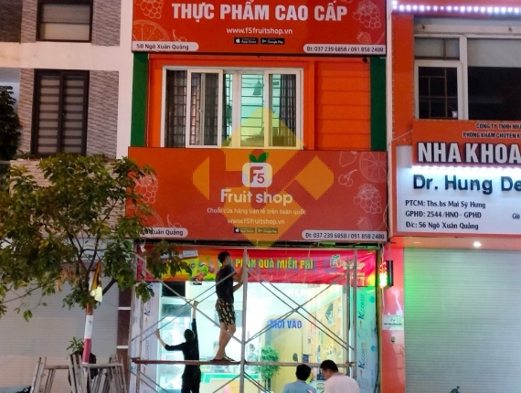 Làm biển hiệu cửa hàng trái cây tại Đông Anh 